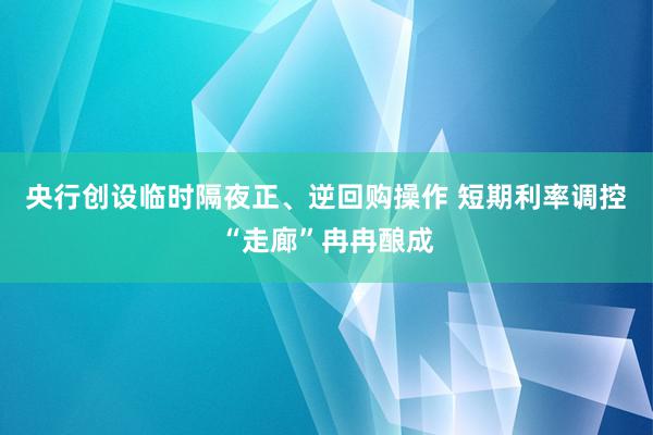 央行创设临时隔夜正、逆回购操作 短期利率调控“走廊”冉冉酿成